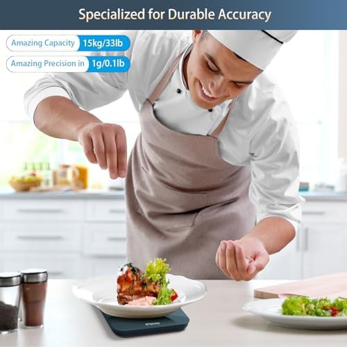 Blue tempered glass digital kitchen scale — photo 3