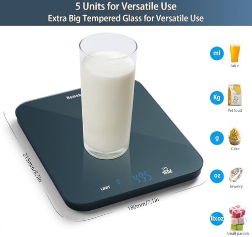 Blue tempered glass digital kitchen scale — photo 4
