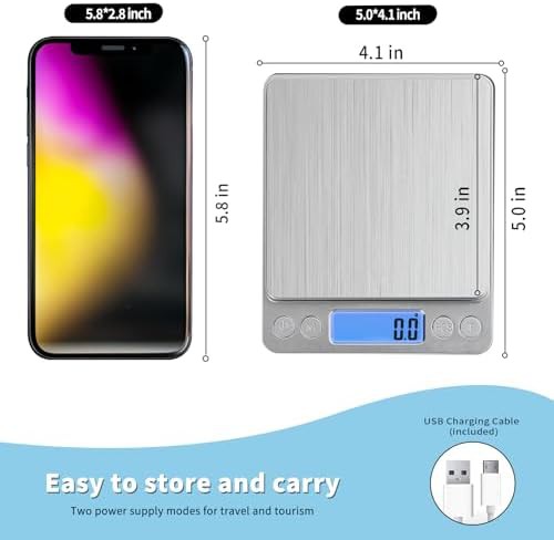 Rechargeable mini pocket scale with trays — photo 5