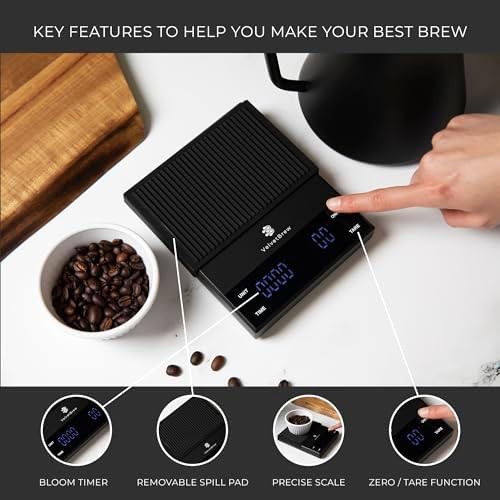 Premium black espresso scale with timer — photo 3