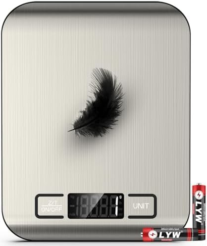 Stainless steel food scale with tare function