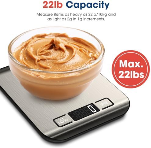 Stainless steel food scale with tare function — photo 3