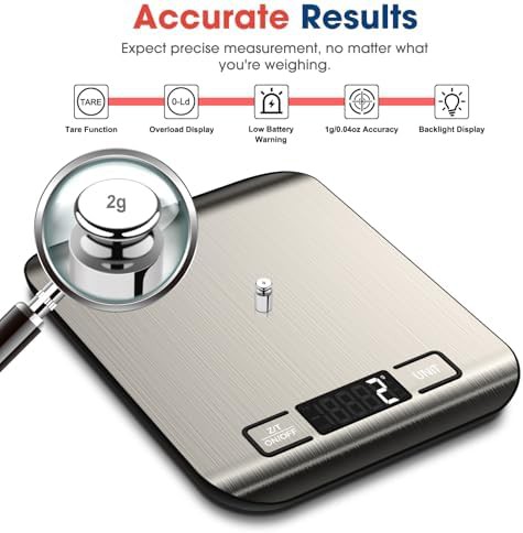 Stainless steel food scale with tare function — photo 5