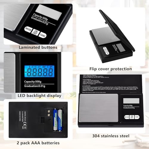 Backlit pocket scale 0.01g accuracy — photo 4