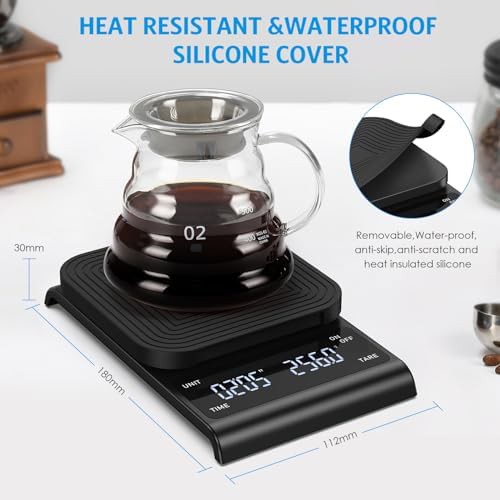 Rechargeable LED coffee scale in black — photo 4
