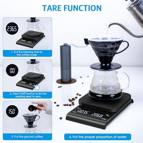 Rechargeable LED coffee scale in black — photo 5