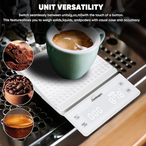 White digital kitchen and coffee scale — photo 5