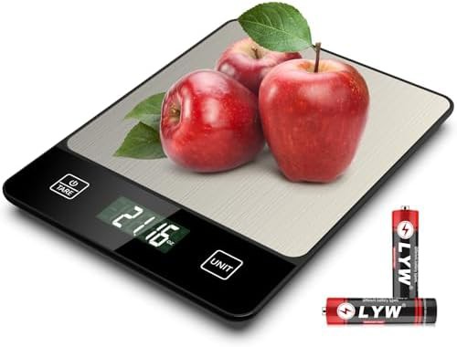 Black digital kitchen scale with graduation