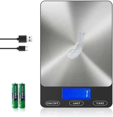 High capacity rechargeable digital kitchen scale