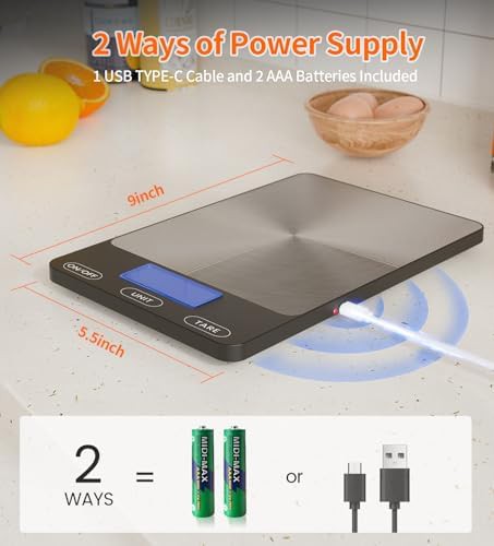 High capacity rechargeable digital kitchen scale — photo 5