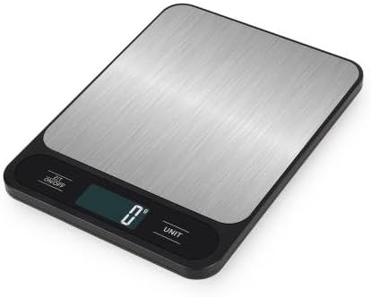 Silver and black digital kitchen scale