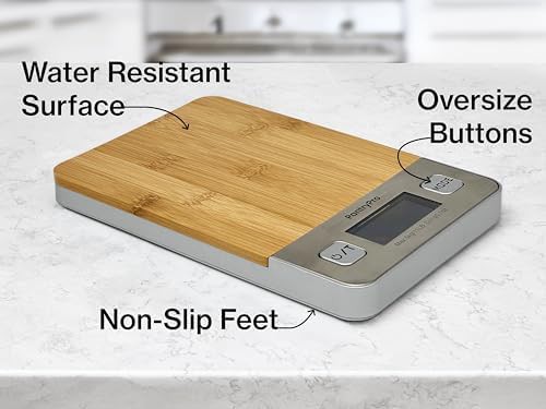 Natural bamboo platform digital kitchen scale — photo 4
