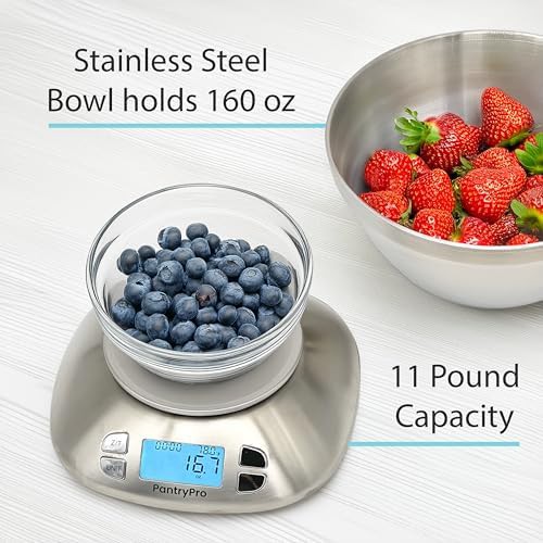 Stainless steel kitchen scale with bowl — photo 3