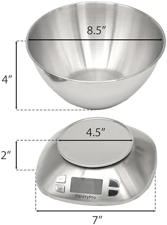 Stainless steel kitchen scale with bowl — photo 5