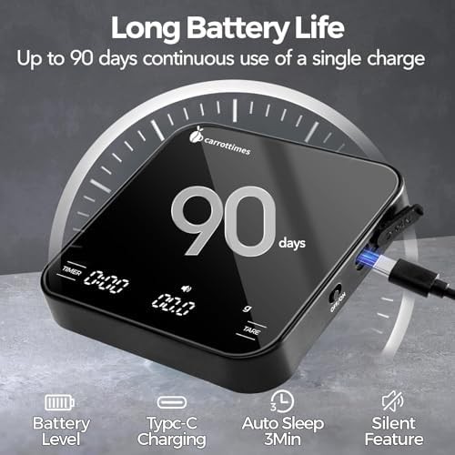 Black rechargeable mini coffee scale — photo 3
