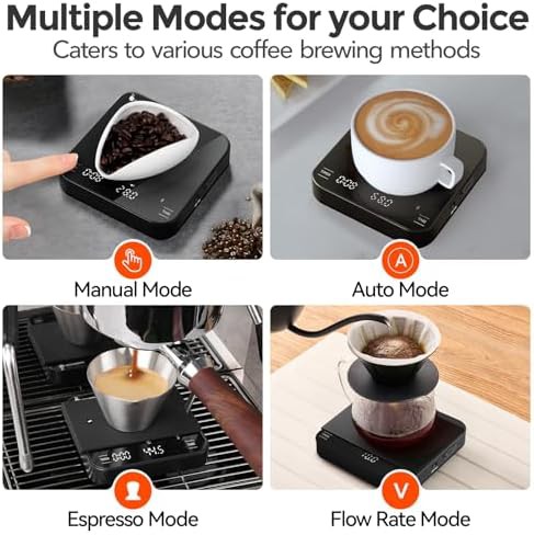 Black rechargeable mini coffee scale — photo 4