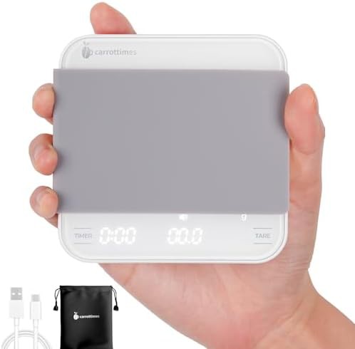 White rechargeable mini coffee scale