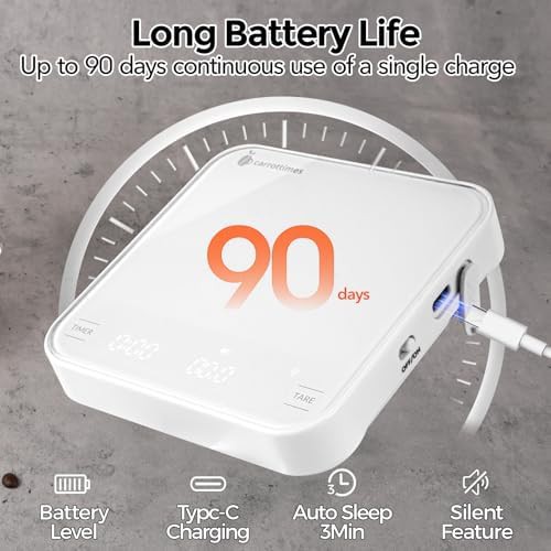 White rechargeable mini coffee scale — photo 3