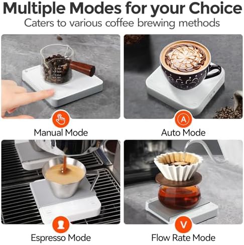 White rechargeable mini coffee scale — photo 4