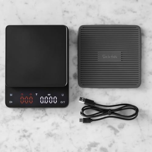 Black digital coffee scale with timer — photo 3