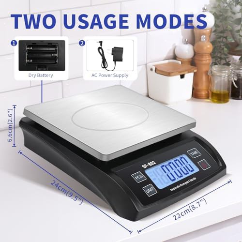 Large stainless black food scale with piece counting — photo 3