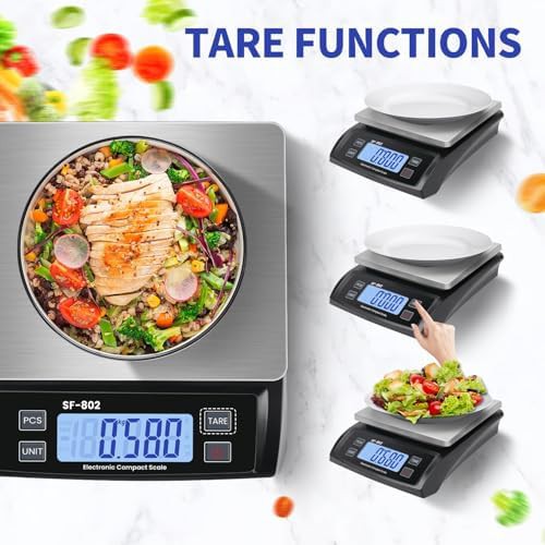 Large stainless black food scale with piece counting — photo 5