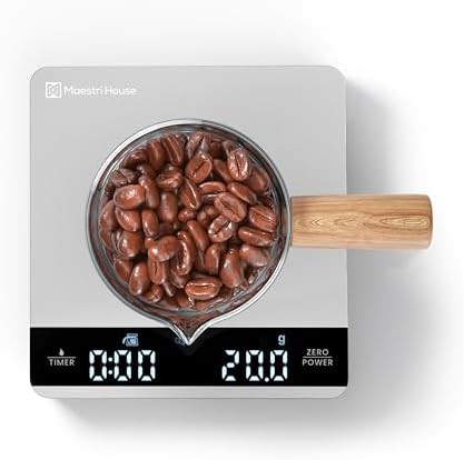 Silver Metal Mini Espresso Scale with Timer