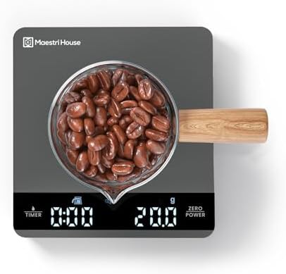 Silver Metal Mini Coffee Scale with Timer