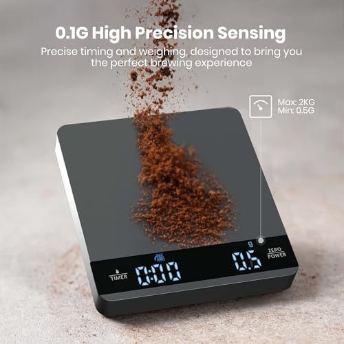 Silver Metal Mini Coffee Scale with Timer — photo 4