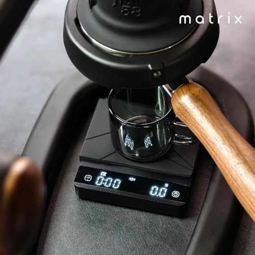 Black metal pocket coffee scale with timer — photo 4