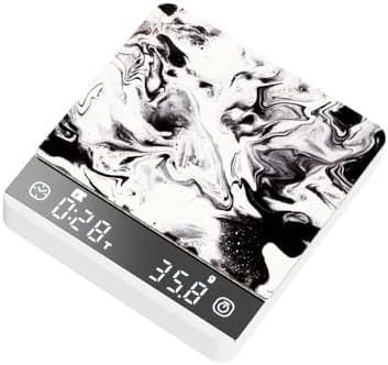 White metal pocket coffee scale with timer