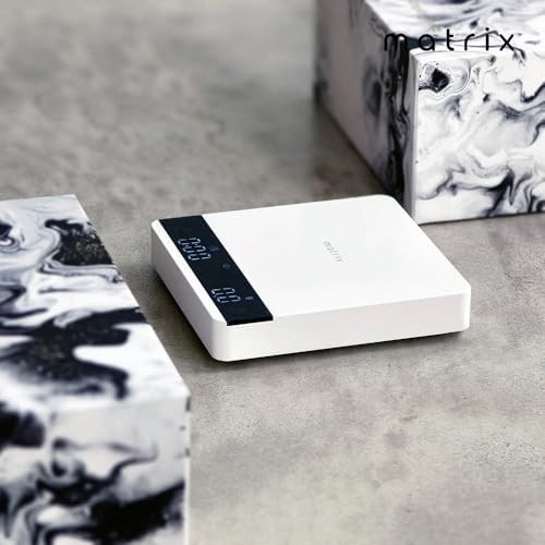 White metal pocket coffee scale with timer — photo 4
