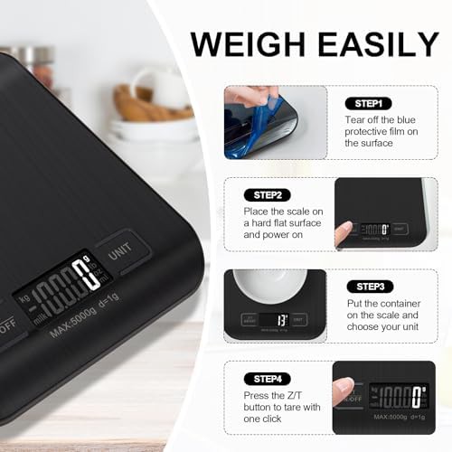 Black digital kitchen weight scale 11lb — photo 5
