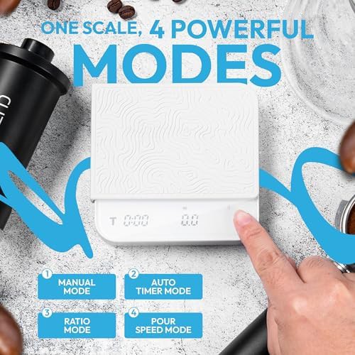 Mini rechargeable barista scale with patterned mat — photo 4