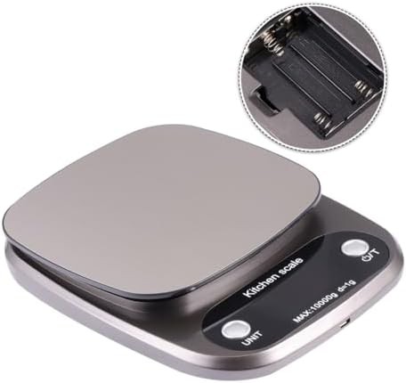 Grey rechargeable stainless steel kitchen scale — photo 3