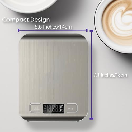 Stainless steel compact digital food scale — photo 4