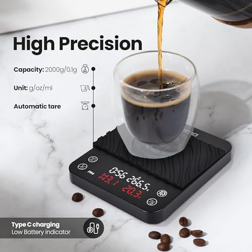 Rechargeable espresso scale with barista timer — photo 4