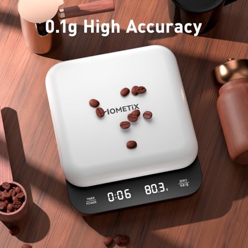 White mini precision coffee scale with app — photo 5