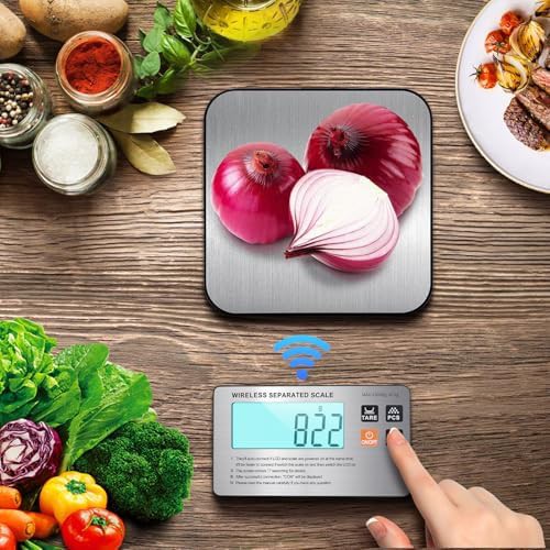 Wireless separated display digital baking scale