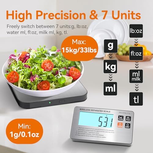 Wireless separated display digital baking scale — photo 4