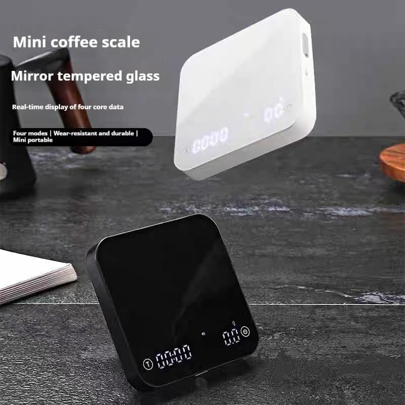 Mini black tempered glass espresso scale — photo 5