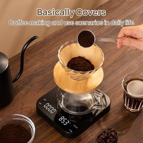 Mini espresso coffee scale with timer — photo 3