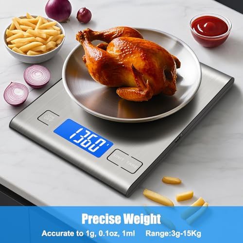 Blue rechargeable 304 stainless steel food scale — photo 4