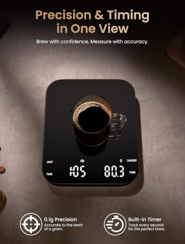 Rechargeable pour-over coffee scale with timer — photo 4