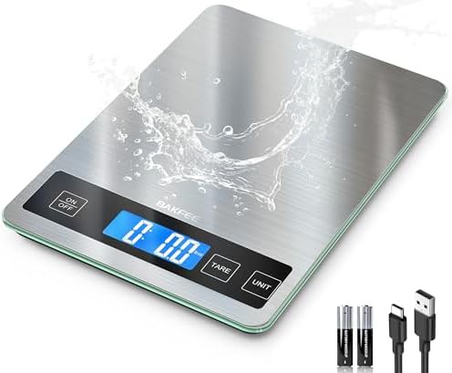 High capacity 33lb rechargeable black food scale