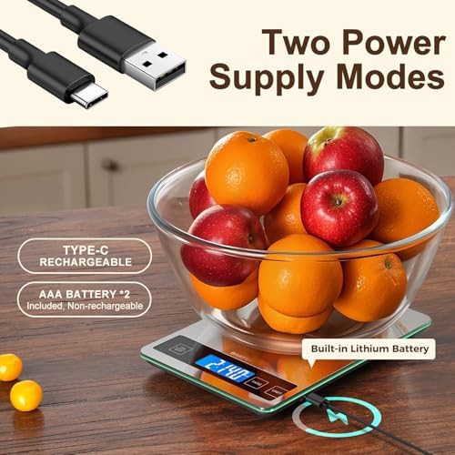 High capacity 33lb rechargeable black food scale — photo 4
