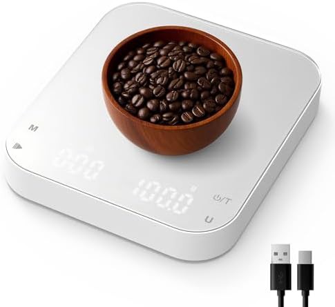 Espresso coffee scale with built-in timer