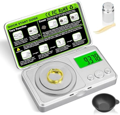 Milligram pocket digital coin scale silver