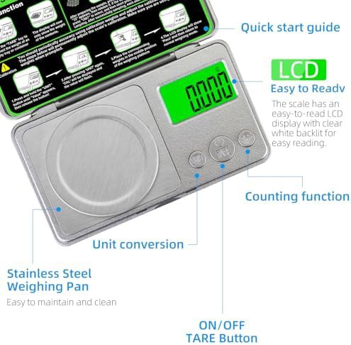 Milligram pocket digital coin scale silver — photo 4