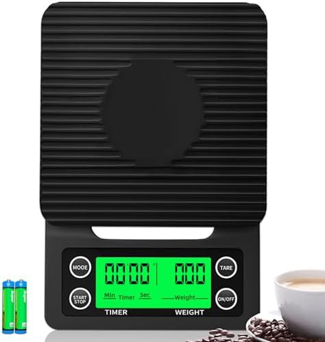 Black coffee scale with built-in timer
